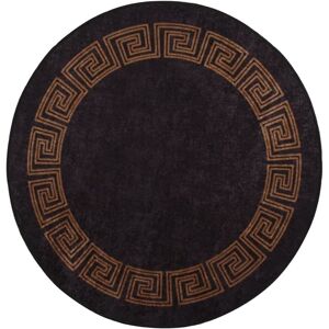 Berkfield Home Rug Washable 120 cm Black & Gold Anti Slip Size: 100 cm diameter Multicolor 100 cm diameter Berkfield Home Rug Washable 120 cm Black & Gold Anti Slip Size: 100 cm diameter Multicolor 100 cm diameter