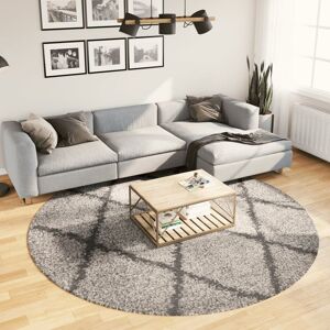 Berkfield Home Shaggy Rug PAMPLONA High Pile Modern Beige & Anthracite √ò 240 cm Size: Medium Multicolor Medium Berkfield Home Shaggy Rug PAMPLONA High Pile Modern Beige & Anthracite √ò 240 cm Size: Medium Multicolor Medium