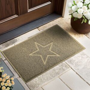Nicoman Embossed PVC Spaghetti Embossed Star Door Mat in Beige Size: 45 cm x 75 cm Beige 45 cm x 75 cm Nicoman Embossed PVC Spaghetti Embossed Star Door Mat in Beige Size: 45 cm x 75 cm Beige 45 cm x 75 cm