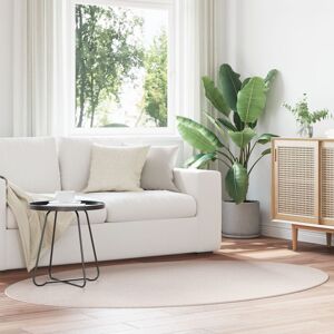 Berkfield Home Rugs Sand Polyester 140 x 200 cm Durable Area Rug Oval in Beige Size: Medium Beige Medium Berkfield Home Rugs Sand Polyester 140 x 200 cm Durable Area Rug Oval in Beige Size: Medium Beige Medium