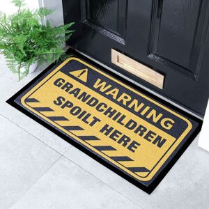 Artsy Mats Grandchildren Spoilt Here Indoor & Outdoor Doormat - 70x40cm in Yellow Size: 40 cm x 70 cm Yellow 40 cm x 70 cm Artsy Mats Grandchildren Spoilt Here Indoor & Outdoor Doormat - 70x40cm in Yellow Size: 40 cm x 70 cm Yellow 40 cm x 70 cm