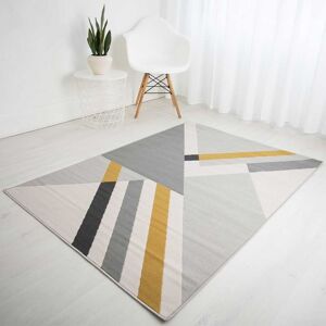 The Rug Shop UK Grey Ochre Geometric Easy to Clean Stain-Resistant Modern Rug Size: 80 cm x 150 cm Grey 80 cm x 150 cm The Rug Shop UK Grey Ochre Geometric Easy to Clean Stain-Resistant Modern Rug Size: 80 cm x 150 cm Grey 80 cm x 150 cm