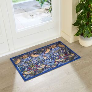 Artsy Mats William Morris Strawberry Thief Indoor Washable Doormat 80x50cm in Blue Size: 50 cm x 80 cm Blue 50 cm x 80 cm Artsy Mats William Morris Strawberry Thief Indoor Washable Doormat 80x50cm in Blue Size: 50 cm x 80 cm Blue 50 cm x 80 cm