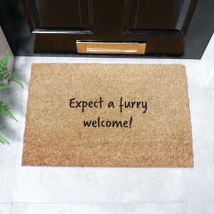 Artsy Mats Expect a furry welcome Coir Doormat (60 x 40cm) in Brown Size: 40 cm x 60 cm Brown 40 cm x 60 cm Artsy Mats Expect a furry welcome Coir Doormat (60 x 40cm) in Brown Size: 40 cm x 60 cm Brown 40 cm x 60 cm