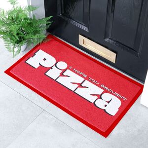 Artsy Mats I Hope You Brought Pizza Indoor & Outdoor Doormat - 70x40cm in Red Size: 40 cm x 70 cm Red 40 cm x 70 cm Artsy Mats I Hope You Brought Pizza Indoor & Outdoor Doormat - 70x40cm in Red Size: 40 cm x 70 cm Red 40 cm x 70 cm