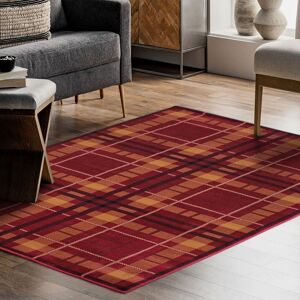 The Rug Shop UK Red Modern Tartan Easy to clean Machine Made Chequered Area Rug Size: 80 cm x 150 cm Red 80 cm x 150 cm The Rug Shop UK Red Modern Tartan Easy to clean Machine Made Chequered Area Rug Size: 80 cm x 150 cm Red 80 cm x 150 cm