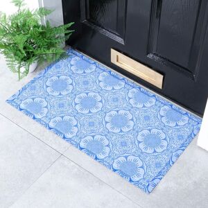 Artsy Mats Blue Floral Pattern Indoor & Outdoor Doormat - 70x40cm Size: 40 cm x 70 cm Blue 40 cm x 70 cm Artsy Mats Blue Floral Pattern Indoor & Outdoor Doormat - 70x40cm Size: 40 cm x 70 cm Blue 40 cm x 70 cm