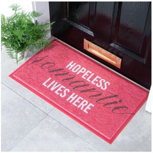 Artsy Mats Hopeless Romantic Lives Here Doormat (70 x 40cm) in Pink Size: 40 cm x 70 cm Pink 40 cm x 70 cm Artsy Mats Hopeless Romantic Lives Here Doormat (70 x 40cm) in Pink Size: 40 cm x 70 cm Pink 40 cm x 70 cm