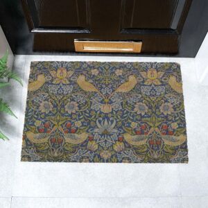 Artsy Mats Strawberry Thief William Morris Doormat (60 x 40cm) in Brown Size: 40 cm x 60 cm Brown 40 cm x 60 cm Artsy Mats Strawberry Thief William Morris Doormat (60 x 40cm) in Brown Size: 40 cm x 60 cm Brown 40 cm x 60 cm