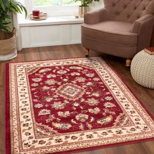 The Rug Shop UK Red Border Floral Traditional Polypropylene Easy to Clean Rug Size: 120 cm x 170 cm Red 120 cm x 170 cm The Rug Shop UK Red Border Floral Traditional Polypropylene Easy to Clean Rug Size: 120 cm x 170 cm Red 120 cm x 170 cm