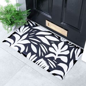 Artsy Mats Abstract Leaf Black & White Indoor & Outdoor Doormat - 70x40cm Size: 40 cm x 70 cm Black 40 cm x 70 cm Artsy Mats Abstract Leaf Black & White Indoor & Outdoor Doormat - 70x40cm Size: 40 cm x 70 cm Black 40 cm x 70 cm