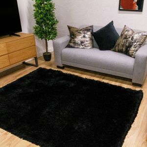 The Rug Shop UK Black Handmade Modern Plain Polyester Easy To Clean Area Rug Size: 80 cm x 150 cm Black 80 cm x 150 cm The Rug Shop UK Black Handmade Modern Plain Polyester Easy To Clean Area Rug Size: 80 cm x 150 cm Black 80 cm x 150 cm