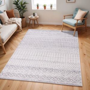 The Rug Shop UK Light Grey White Modern Geometric Stain Resistant Easy to Clean Rug Size: 140 cm x 200 cm Light Grey 140 cm x 200 cm The Rug Shop UK Light Grey White Modern Geometric Stain Resistant Easy to Clean Rug Size: 140 cm x 200 cm Light Grey 140 cm x 200 cm