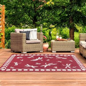 The Rug Shop UK Red Modern Outdoor Easy to clean Machine Made Border Area Rug Size: 120 cm diameter Red 120 cm diameter The Rug Shop UK Red Modern Outdoor Easy to clean Machine Made Border Area Rug Size: 120 cm diameter Red 120 cm diameter