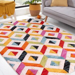 The Rug Shop UK Multi Modern Easy to clean Hand Made Geometric Area Rug Size: 160 cm x 230 cm Multicolor 160 cm x 230 cm The Rug Shop UK Multi Modern Easy to clean Hand Made Geometric Area Rug Size: 160 cm x 230 cm Multicolor 160 cm x 230 cm