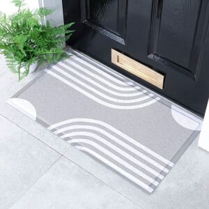 Artsy Mats Grey Abstract Lines Indoor & Outdoor Doormat - 70x40cm Size: 40 cm x 70 cm Grey 40 cm x 70 cm Artsy Mats Grey Abstract Lines Indoor & Outdoor Doormat - 70x40cm Size: 40 cm x 70 cm Grey 40 cm x 70 cm