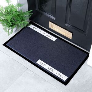 Artsy Mats Hey I'm Mat Who Are You Indoor & Outdoor Doormat - 70x40cm in Black Size: 40 cm x 70 cm Black 40 cm x 70 cm Artsy Mats Hey I'm Mat Who Are You Indoor & Outdoor Doormat - 70x40cm in Black Size: 40 cm x 70 cm Black 40 cm x 70 cm