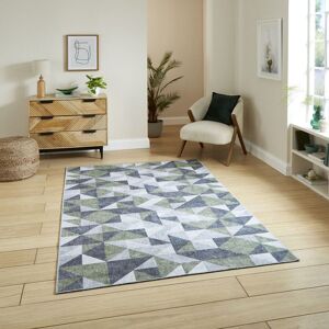 The Rug Shop UK Green Modern Geometric Polyester Easy to Clean Area Rug Size: 60 cm x 120 cm Green 60 cm x 120 cm The Rug Shop UK Green Modern Geometric Polyester Easy to Clean Area Rug Size: 60 cm x 120 cm Green 60 cm x 120 cm
