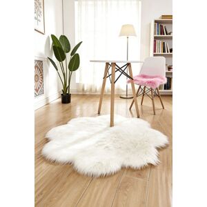 Living and Home 90CM Flower Shaped Super Soft Shaggy Area Rug in White Size: 90 cm diameter White 90 cm diameter Living and Home 90CM Flower Shaped Super Soft Shaggy Area Rug in White Size: 90 cm diameter White 90 cm diameter
