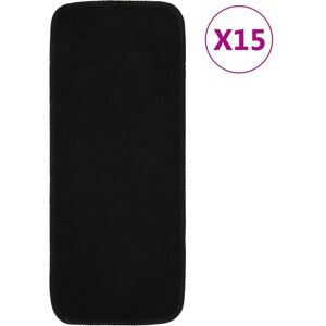 Berkfield Home Anti Slip Stair Mats 15 pcs 60x25 cm Black Rectangular Size: Medium Black Medium Berkfield Home Anti Slip Stair Mats 15 pcs 60x25 cm Black Rectangular Size: Medium Black Medium