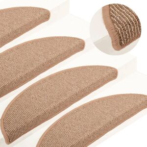 Berkfield Home Carpet Stair Treads 15 pcs Light Brown 65x21x4 cm Size: Medium Brown Medium Berkfield Home Carpet Stair Treads 15 pcs Light Brown 65x21x4 cm Size: Medium Brown Medium