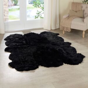 Native Natural Sextuple Black Sheepskin Rug Size: 150 cm x 240 cm Black 150 cm x 240 cm Native Natural Sextuple Black Sheepskin Rug Size: 150 cm x 240 cm Black 150 cm x 240 cm