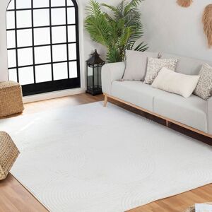 Livabliss In- & Outdoor 3D High & Low Pile Textured Reyko Area Rug in White Size: 160 cm x 220 cm White 160 cm x 220 cm Livabliss In- & Outdoor 3D High & Low Pile Textured Reyko Area Rug in White Size: 160 cm x 220 cm White 160 cm x 220 cm