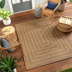 Livabliss Pismo Beach-Modern Brown Tan Yellow Graphic In- & Outdoor Jute-Look Rug Size: 120 cm x 170 cm Brown 120 cm x 170 cm Livabliss Pismo Beach-Modern Brown Tan Yellow Graphic In- & Outdoor Jute-Look Rug Size: 120 cm x 170 cm Brown 120 cm x 170 cm