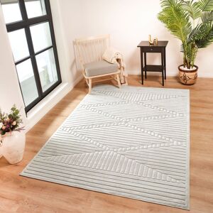 Livabliss In- & Outdoor 3D High & Low Pile Textured Grey Mitsuko Area Rug in White Size: 200 cm x 275 cm White 200 cm x 275 cm Livabliss In- & Outdoor 3D High & Low Pile Textured Grey Mitsuko Area Rug in White Size: 200 cm x 275 cm White 200 cm x 275 cm
