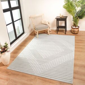 Livabliss Le Mans-Modern Beige Grey White 3D High & Low Pile Textured In- & Outdoor Rug Size: 160 cm x 220 cm White 160 cm x 220 cm Livabliss Le Mans-Modern Beige Grey White 3D High & Low Pile Textured In- & Outdoor Rug Size: 160 cm x 220 cm White 160 cm x 220 cm