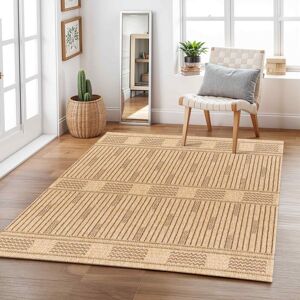 Livabliss Mirage-Cottage Tan Brown Fringe Jute-Look In- & Outdoor Rug in Dark Brown Size: 120 cm x 170 cm Dark Brown 120 cm x 170 cm Livabliss Mirage-Cottage Tan Brown Fringe Jute-Look In- & Outdoor Rug in Dark Brown Size: 120 cm x 170 cm Dark Brown 120 cm x 170 cm