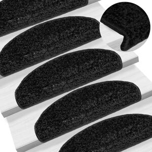 Berkfield Home Carpet Stair Treads 15 pcs Black 65x21x4 cm Size: Medium Black Medium Berkfield Home Carpet Stair Treads 15 pcs Black 65x21x4 cm Size: Medium Black Medium