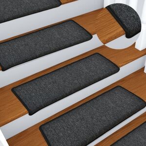 Berkfield Home Carpet Stair Treads 15 pcs 65x21x4 cm Anthracite in Black Size: Medium Black Medium Berkfield Home Carpet Stair Treads 15 pcs 65x21x4 cm Anthracite in Black Size: Medium Black Medium
