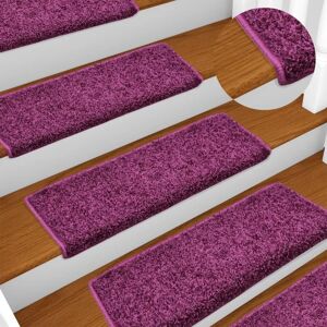 Berkfield Home Carpet Stair Treads 15 pcs 65x21x4 cm Violet in Purple Size: Medium Purple Medium Berkfield Home Carpet Stair Treads 15 pcs 65x21x4 cm Violet in Purple Size: Medium Purple Medium