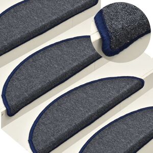 Berkfield Home Carpet Stair Treads 15 pcs Dark Grey & Blue 56x17x3 cm Size: Medium Grey Medium Berkfield Home Carpet Stair Treads 15 pcs Dark Grey & Blue 56x17x3 cm Size: Medium Grey Medium