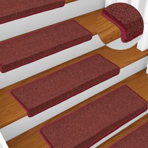 Berkfield Home Carpet Stair Treads 15 pcs 65x21x4 cm Matte Red Size: Medium Red Medium Berkfield Home Carpet Stair Treads 15 pcs 65x21x4 cm Matte Red Size: Medium Red Medium
