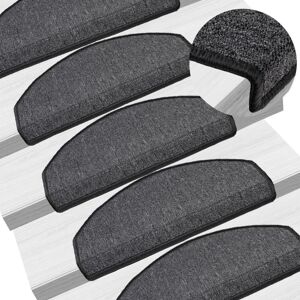 Berkfield Home Carpet Stair Treads 15 pcs Anthracite 65x24x4 cm in Black Size: Medium Black Medium Berkfield Home Carpet Stair Treads 15 pcs Anthracite 65x24x4 cm in Black Size: Medium Black Medium