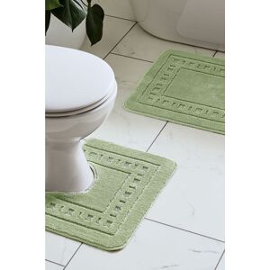 Catherine Lansfield 'Armoni' Bath Mat & Ped Set in Green Green Catherine Lansfield 'Armoni' Bath Mat & Ped Set in Green Green