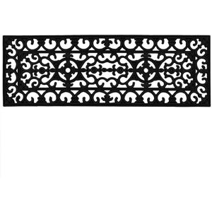 JVL Lexi Wrought Iron Effect Rubber Step Mat 25x75cm in Black Size: 25 cm x 75 cm Black 25 cm x 75 cm JVL Lexi Wrought Iron Effect Rubber Step Mat 25x75cm in Black Size: 25 cm x 75 cm Black 25 cm x 75 cm