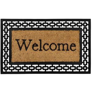 JVL Mila Embossed Rubber Tuffscrape Doormat 45x75cm in Natural Size: 45 cm x 75 cm Natural 45 cm x 75 cm JVL Mila Embossed Rubber Tuffscrape Doormat 45x75cm in Natural Size: 45 cm x 75 cm Natural 45 cm x 75 cm