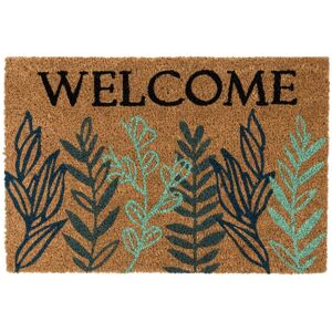 JVL Eco-Friendly Latex Backed Coir Entrance Doormat, 40x60cm - Welcome Leaves in Green Size: 40 x 60 cm Green 40 x 60 cm JVL Eco-Friendly Latex Backed Coir Entrance Doormat, 40x60cm - Welcome Leaves in Green Size: 40 x 60 cm Green 40 x 60 cm