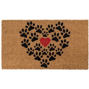 JVL Eco-Friendly Latex Backed Coir Entrance Doormat, 40x70cm - Heart Paws in Brown Size: 40 cm x 70 cm Brown 40 cm x 70 cm JVL Eco-Friendly Latex Backed Coir Entrance Doormat, 40x70cm - Heart Paws in Brown Size: 40 cm x 70 cm Brown 40 cm x 70 cm