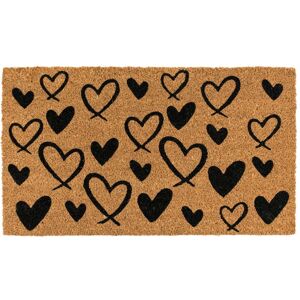 JVL Eco-Friendly Latex Backed Coir Entrance Doormat, 40x70cm - Hearts in Brown Size: 40 cm x 70 cm Brown 40 cm x 70 cm JVL Eco-Friendly Latex Backed Coir Entrance Doormat, 40x70cm - Hearts in Brown Size: 40 cm x 70 cm Brown 40 cm x 70 cm