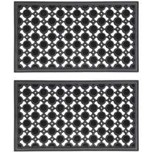 JVL Elipses Circles Rubber Doormat 40x70 x 2 pack in Black Size: 40 cm x 70 cm Black 40 cm x 70 cm JVL Elipses Circles Rubber Doormat 40x70 x 2 pack in Black Size: 40 cm x 70 cm Black 40 cm x 70 cm