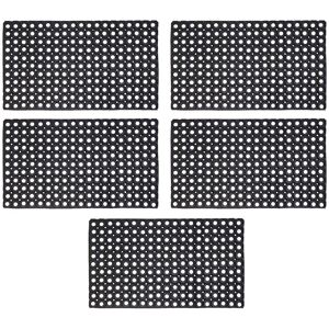 JVL Contract Rondo Rubber Ring Scraper Doormat, 50x100 cm, Pack of 5 in Black Size: 50 cm x 100 cm Black 50 cm x 100 cm JVL Contract Rondo Rubber Ring Scraper Doormat, 50x100 cm, Pack of 5 in Black Size: 50 cm x 100 cm Black 50 cm x 100 cm