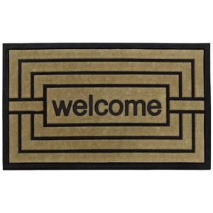 JVL Vienna Rubber Backed Scraper Doormat 45x75cm Welcome in Brown Size: 45 cm x 75 cm Brown 45 cm x 75 cm JVL Vienna Rubber Backed Scraper Doormat 45x75cm Welcome in Brown Size: 45 cm x 75 cm Brown 45 cm x 75 cm