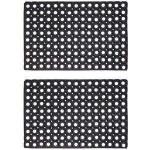 JVL Rondo Rubber Ring Scraper Doormat 40x60cm - Set Of 2 in Black Size: 40 cm x 60 cm Black 40 cm x 60 cm JVL Rondo Rubber Ring Scraper Doormat 40x60cm - Set Of 2 in Black Size: 40 cm x 60 cm Black 40 cm x 60 cm