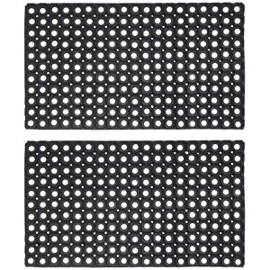 JVL Contract Rondo Rubber Ring Scraper Doormat, 50x100cm, Pack of 2 in Black Size: 50 cm x 100 cm Black 50 cm x 100 cm JVL Contract Rondo Rubber Ring Scraper Doormat, 50x100cm, Pack of 2 in Black Size: 50 cm x 100 cm Black 50 cm x 100 cm