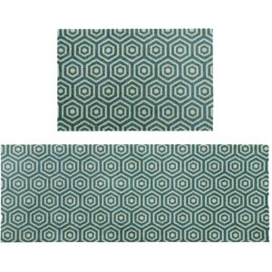 JVL 'Mega Machine Washable Doormat & Runner, Geo Hex in Green Size: 57 cm x 150 cm Green 57 cm x 150 cm JVL 'Mega Machine Washable Doormat & Runner, Geo Hex in Green Size: 57 cm x 150 cm Green 57 cm x 150 cm