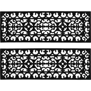 JVL Lexi Wrought Iron Effect Rubber Step Mat, 25x75cm, Set of 2 in Black Size: 25 cm x 75 cm Black 25 cm x 75 cm JVL Lexi Wrought Iron Effect Rubber Step Mat, 25x75cm, Set of 2 in Black Size: 25 cm x 75 cm Black 25 cm x 75 cm